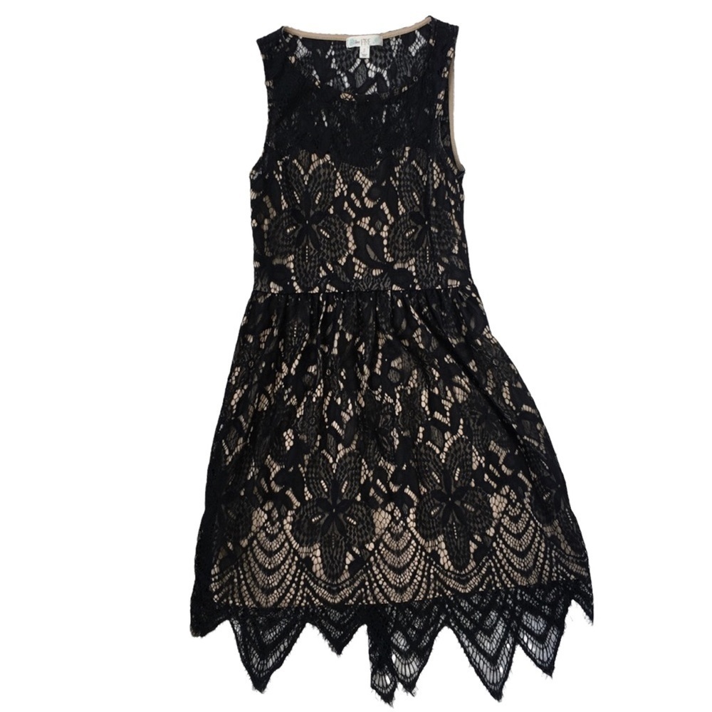 Love, Fire Black And Nude Lace Dress